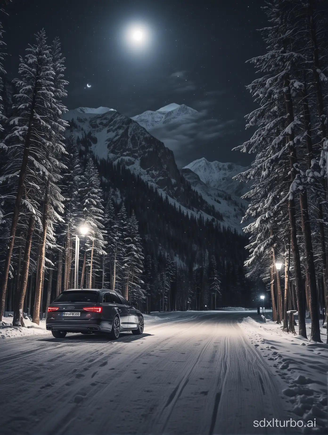 Winter-Night-Drive-Audi-A6-Avant-GT-on-a-Snowy-Mountain-Road