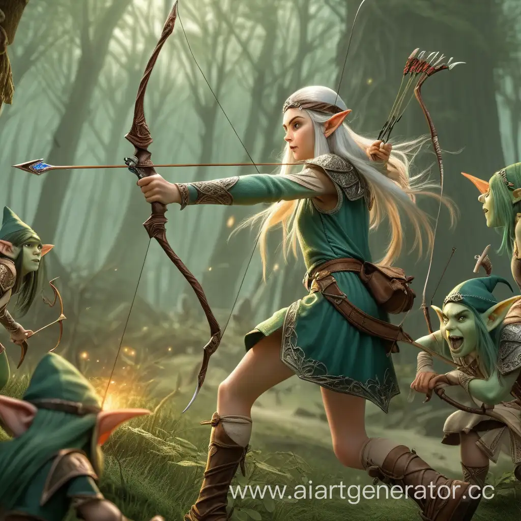 Elven-Girl-Hunting-Goblins-with-a-Bow