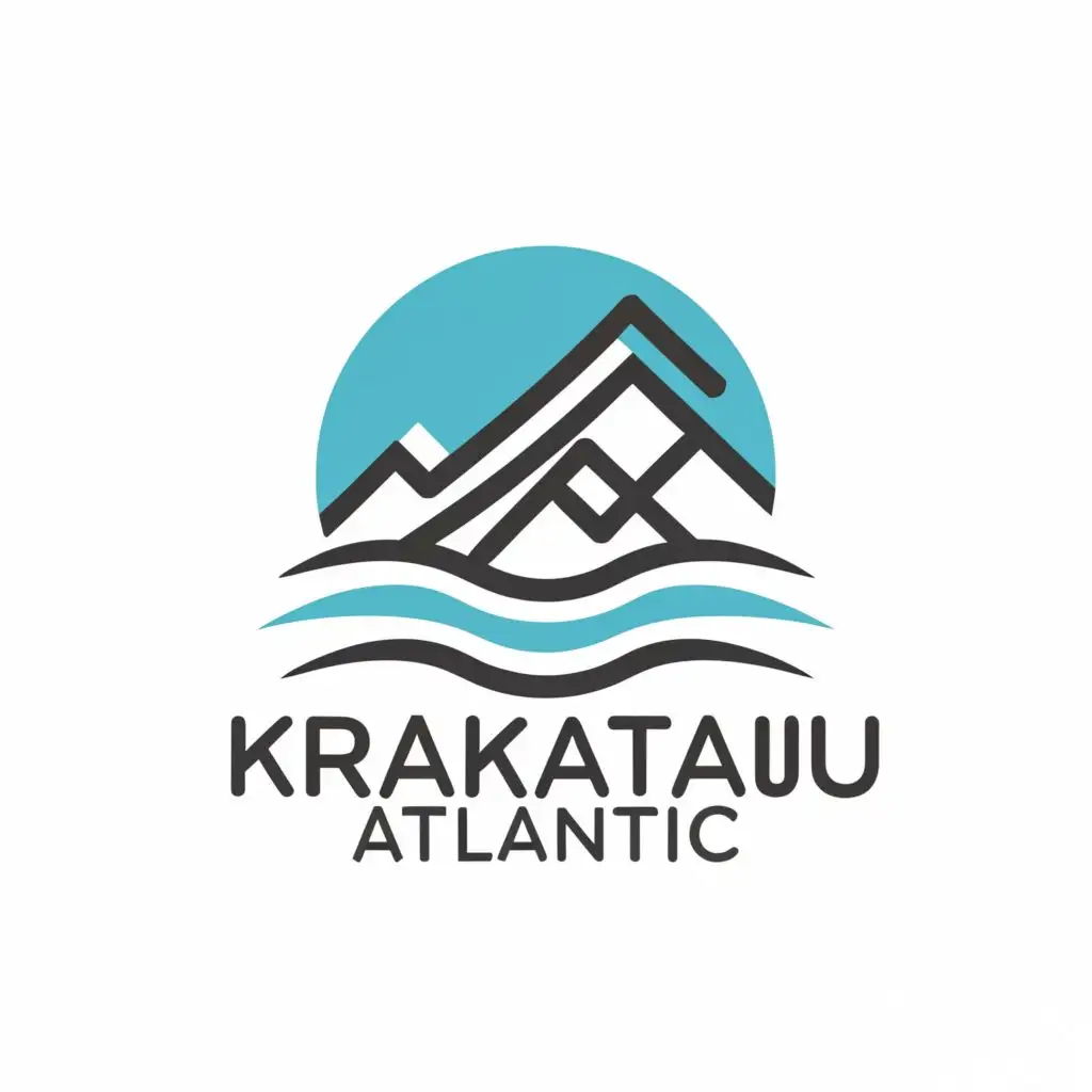 a logo design,with the text "Krakatau Atlantic", main symbol:Mountain Ocean Swimming,Moderate,be used in Home Family industry,clear background