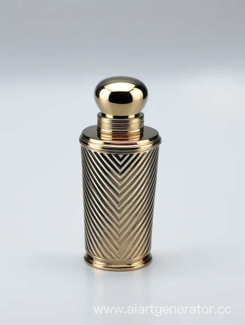 Zamac Perfume decorative ornamental long cap, LINES metallizing finish