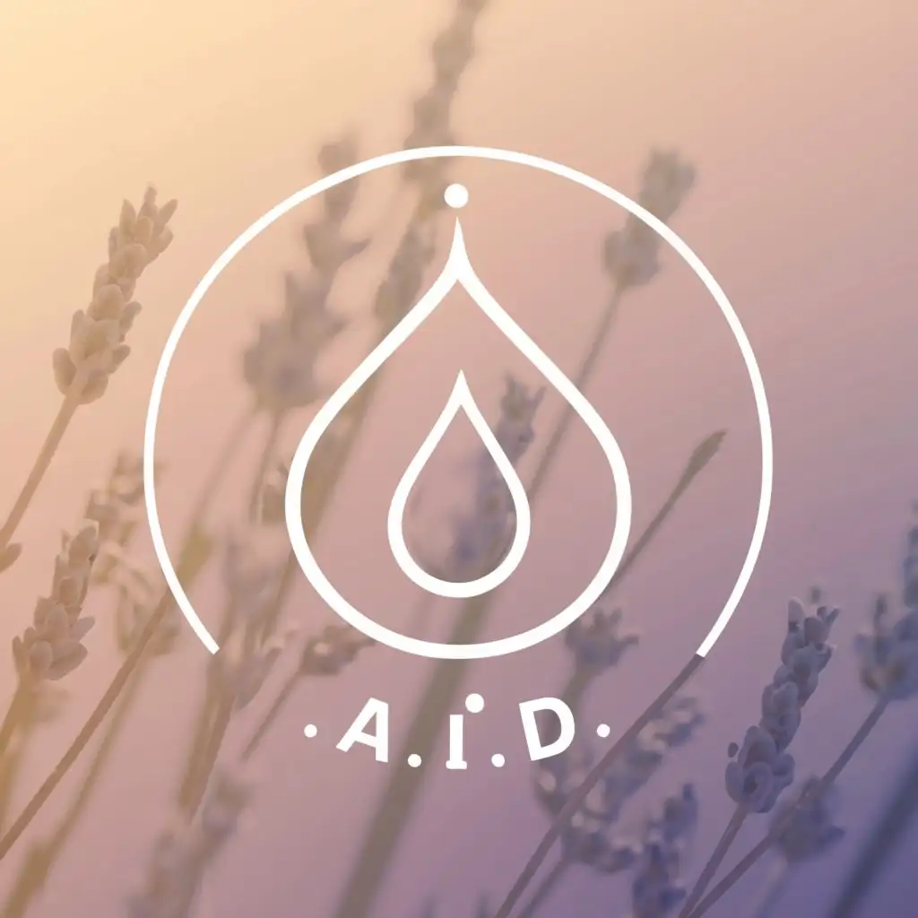 a logo design,with the text "M. A. I. D. ", main symbol:Essential oil all natural,Moderate,clear background