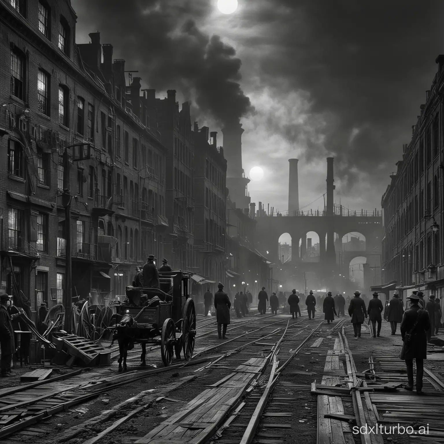 What did the dark industrialization look like in the 19th century in the Empire?