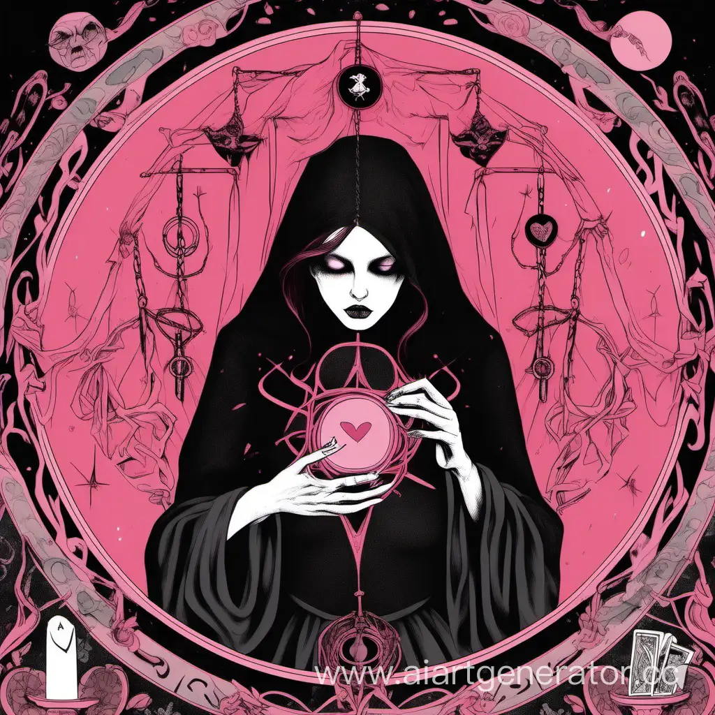 Enigmatic-Love-and-Tarot-A-Dark-Tale-in-Shades-of-Pink-Red-Black-Gray-and-White