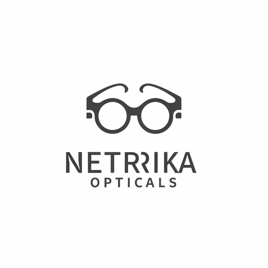 a logo design,with the text "Netrika Opticals", main symbol: spect ,Moderate,clear background