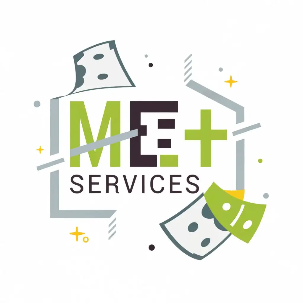 logo, Money, with the text "Me+ Services", typography, be used in Finance industry