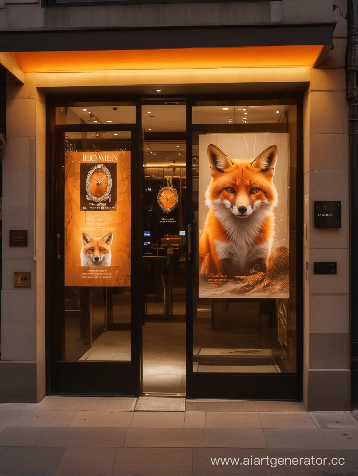 Fox-Display-on-Digital-Screens-at-Jewelry-Store-Entrance