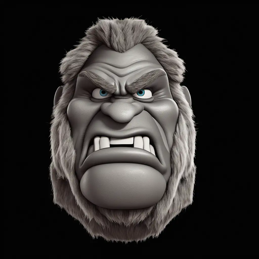 Angry Earth Giant in 3D Disney Pixar Style Ready to Punch