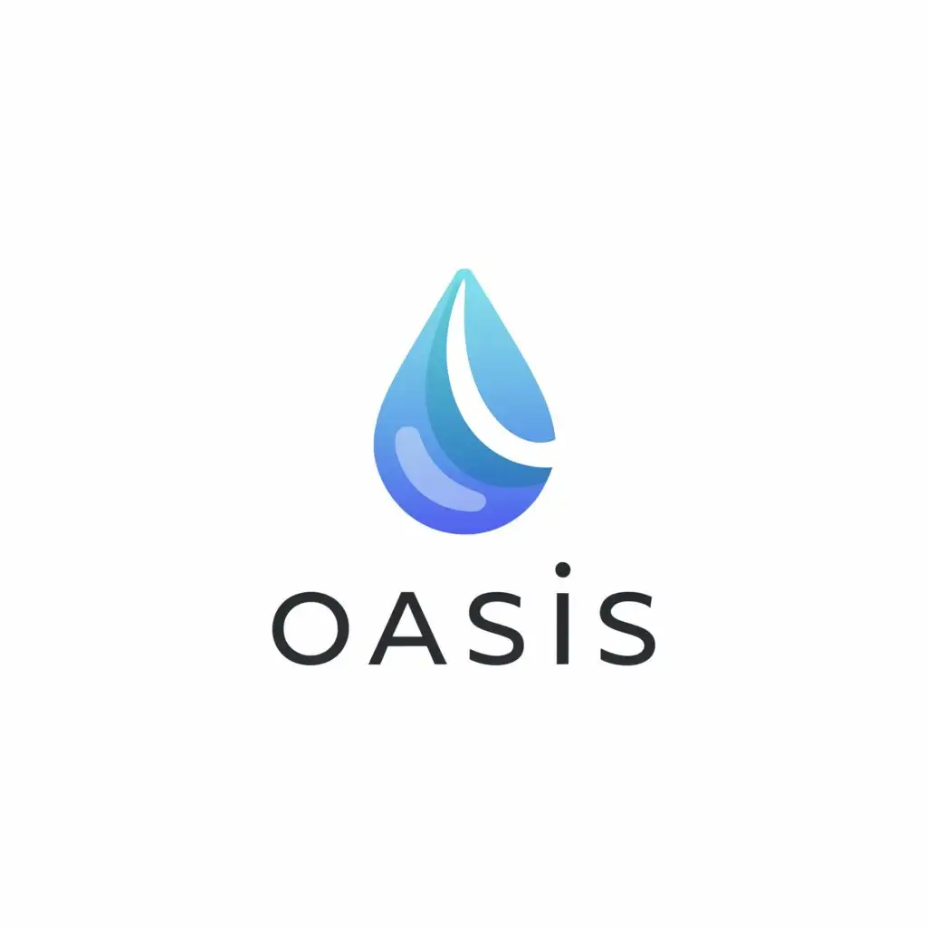a logo design,with the text "Oasis", main symbol:Blue, letter,Minimalistic,be used in Technology industry,clear background