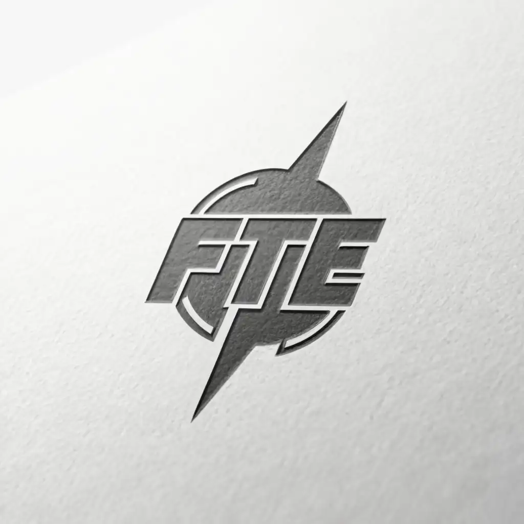 a logo design,with the text 'Front Toward Enemy', main symbol:FTE,Minimalistic,white background