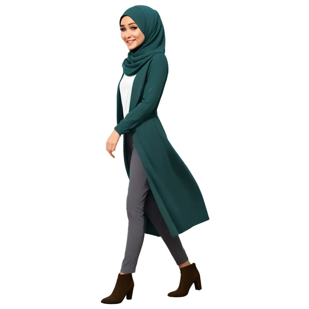 cartoon of beautiful woman wearing hijab