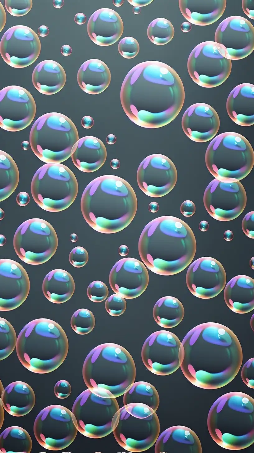 Colorful Bubble Pattern Floating in Air