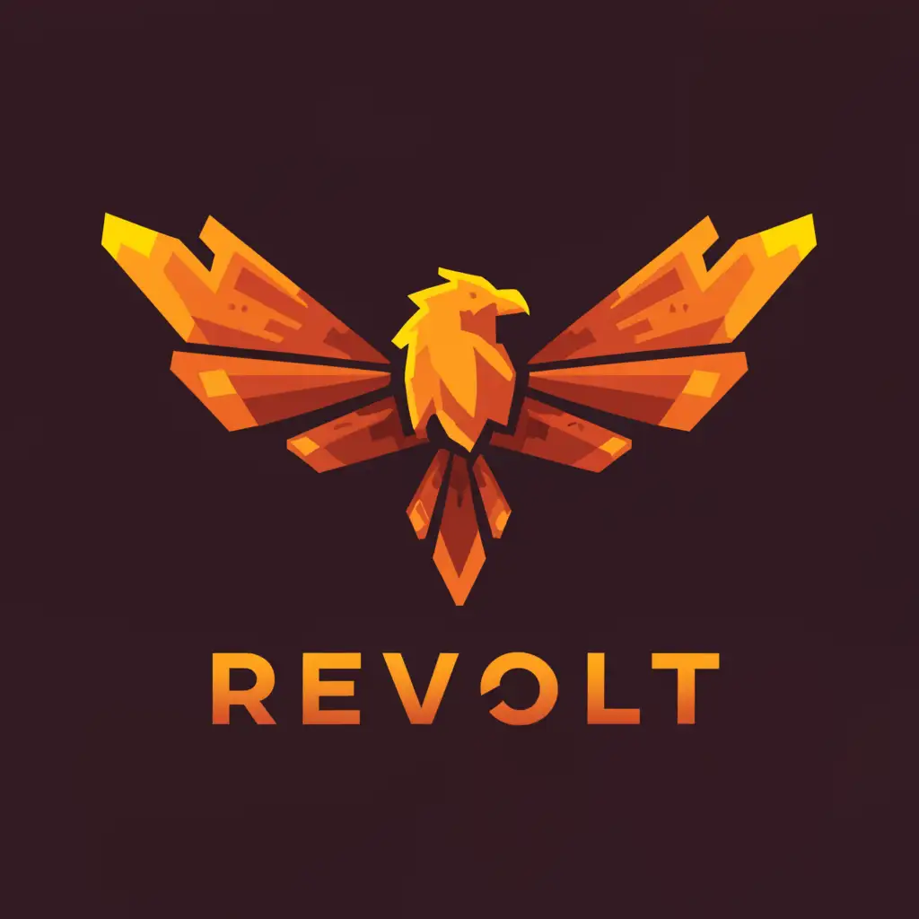 LOGO-Design-For-Revolt-Phoenix-Rising-from-Ashes-with-Clear-Background