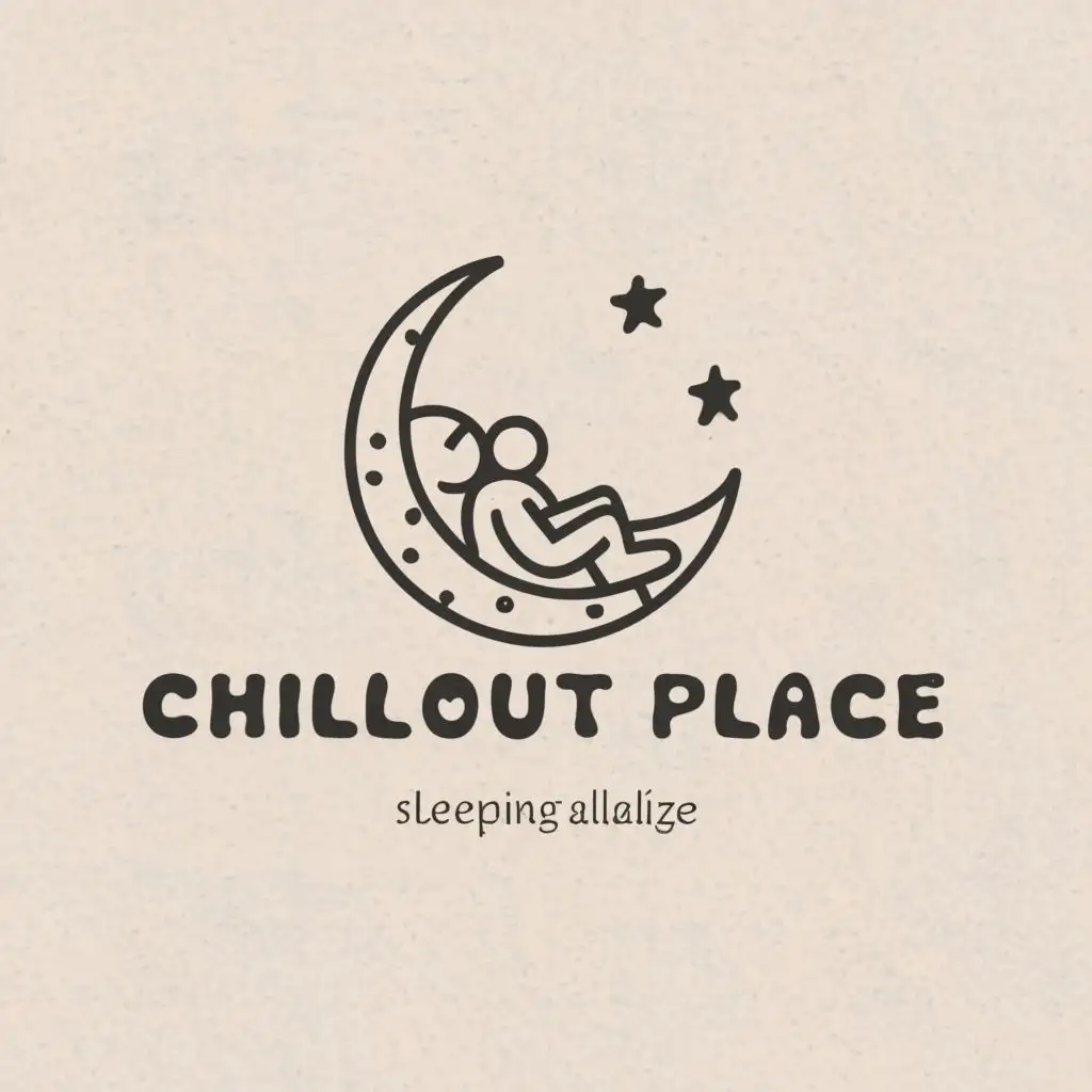 LOGO-Design-for-ChillOut-Place-Minimalistic-Moon-Sleeper-in-Entertainment-Industry