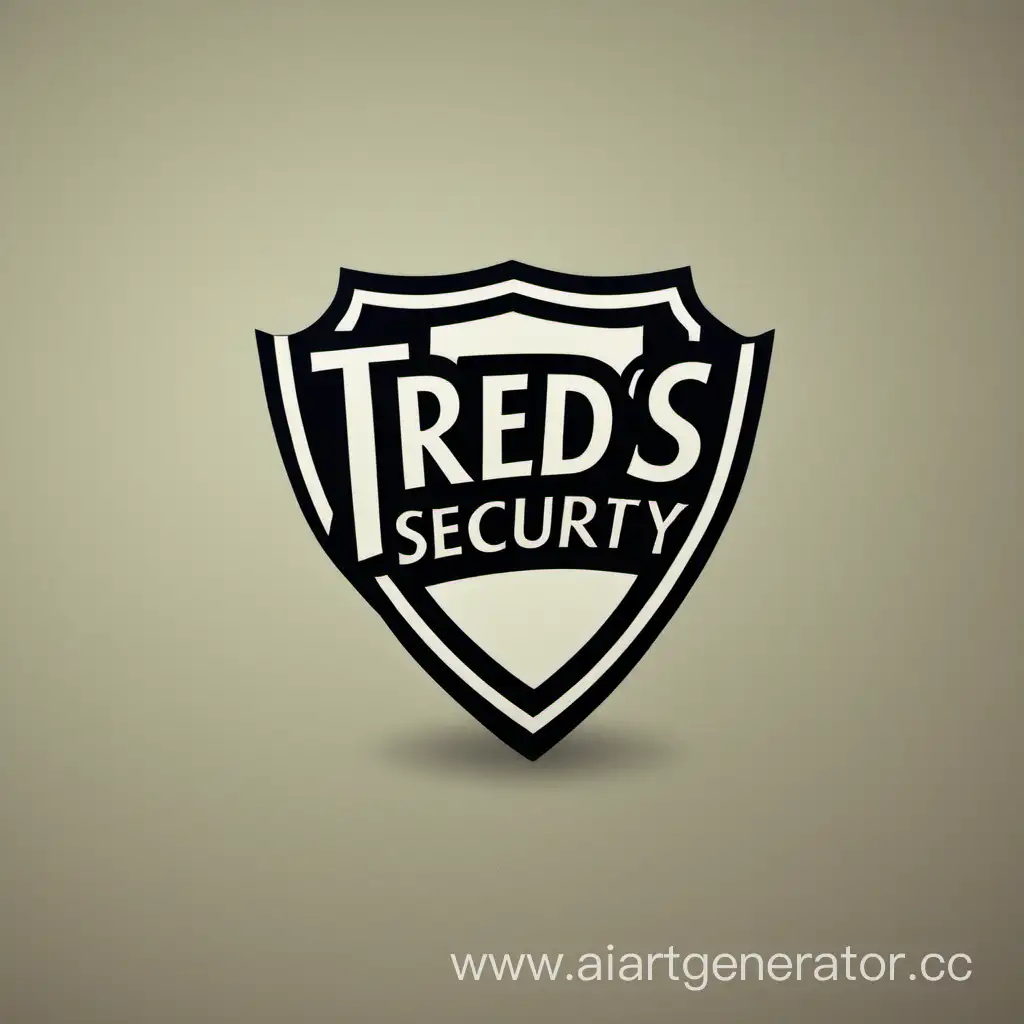 a security logo saying Treds Security and is a badge shape