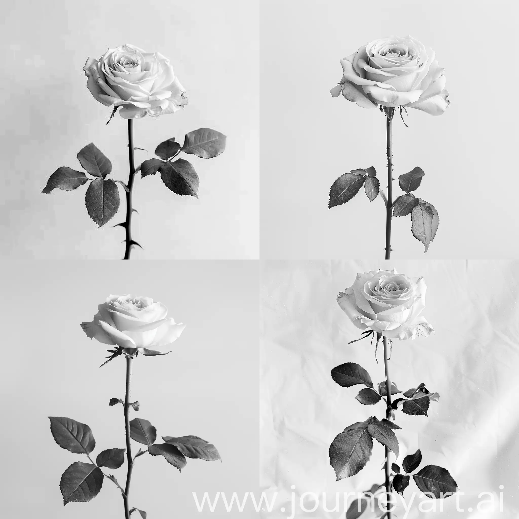 white rose, flower, stylish black and white magazine photo, white uniform background
