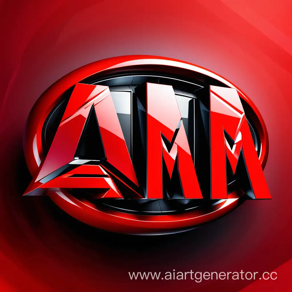 Abstract-Red-Car-Showroom-Logo-with-AM-Letters