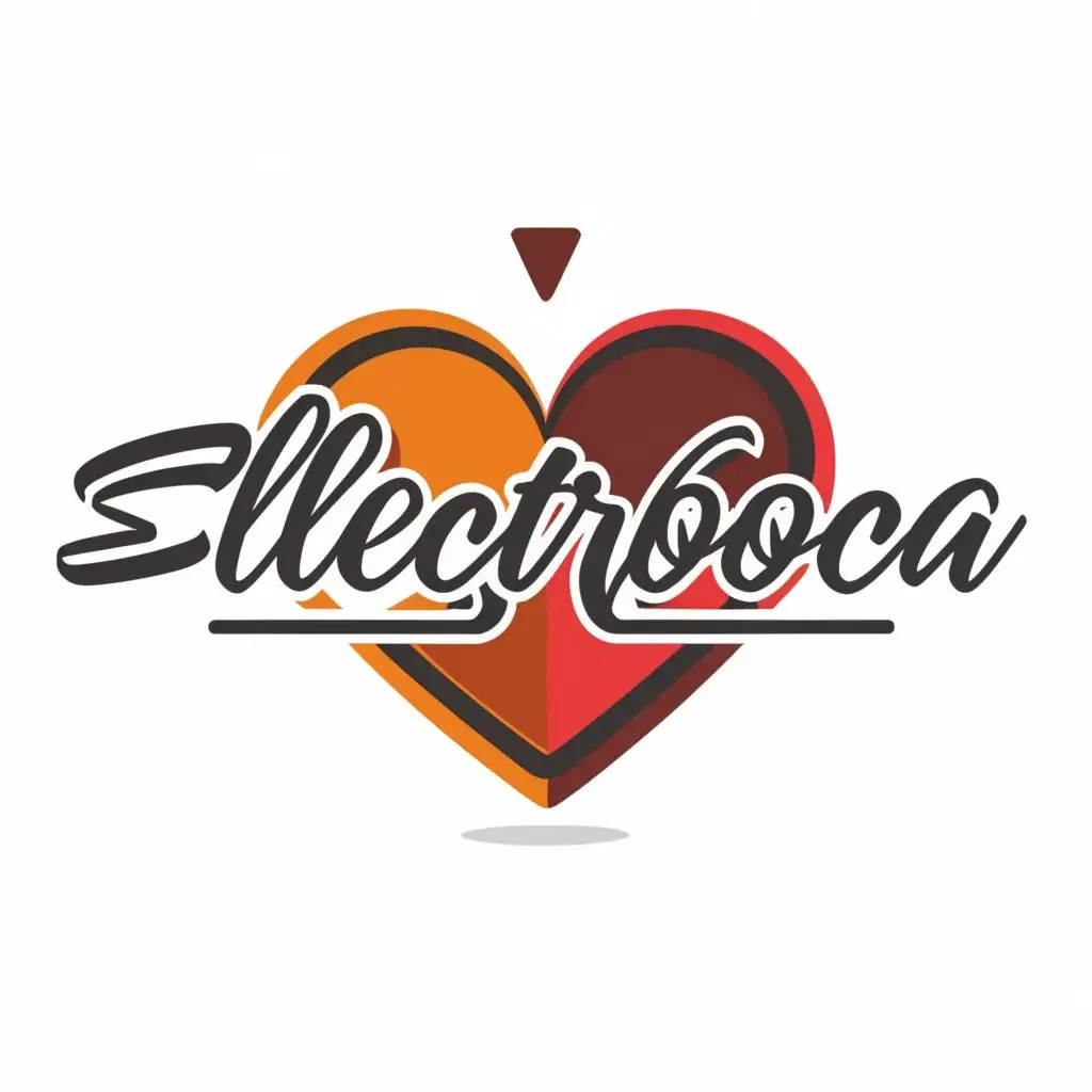 logo, heart, with the text "Electroba", typography
