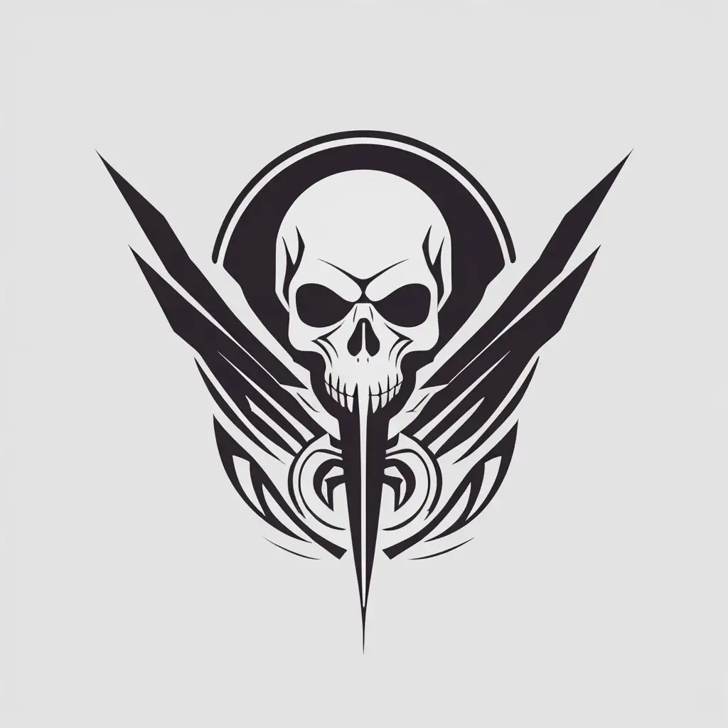 Logo of death grip, fantasy, sci-fi, minimalist, simplicity, vector art, negative space