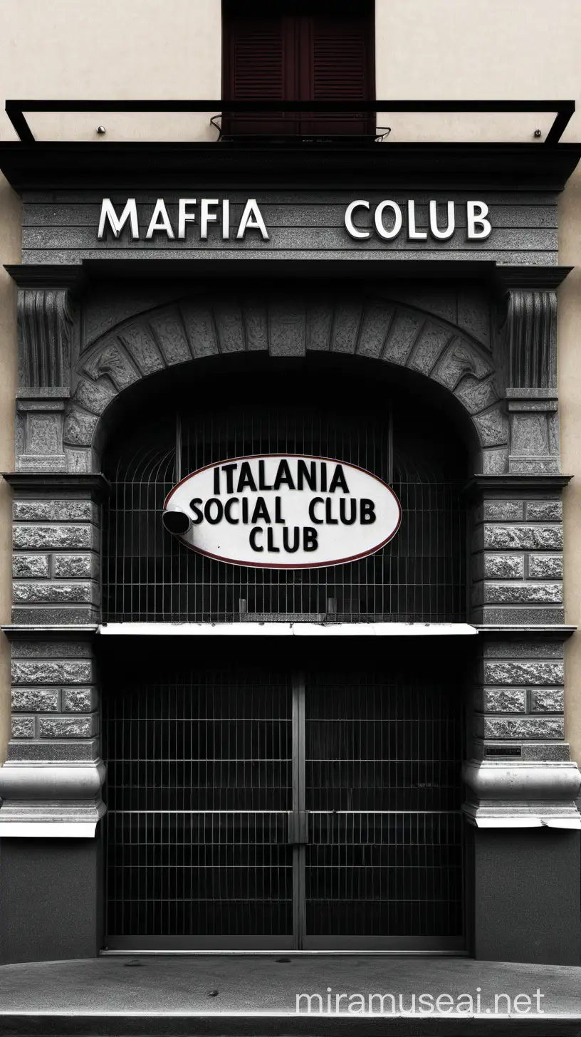 Facade of an italian mafia social club