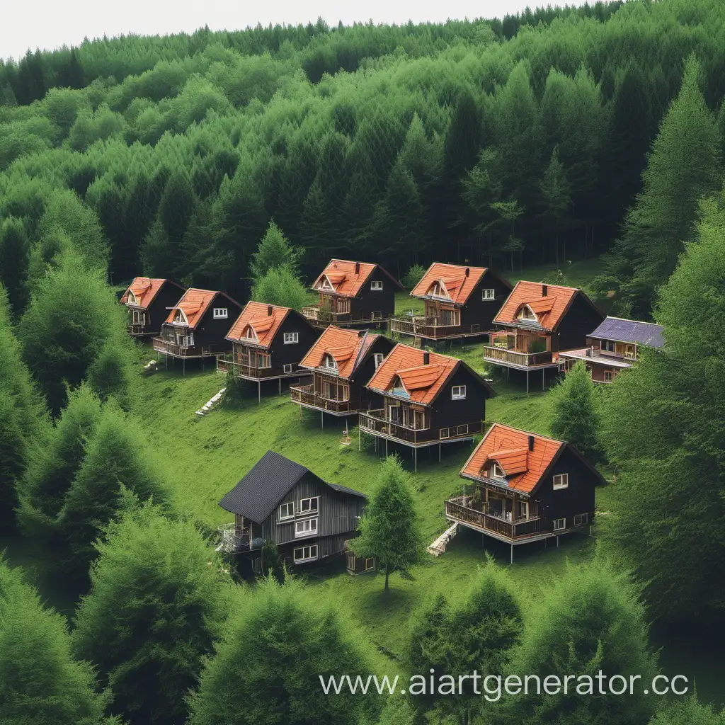 Rustic-Forest-Houses-Serene-Dwellings-Amidst-Natures-Canopy