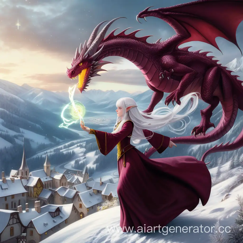 Enchanting-Dragon-Maiden-in-Burgundy-Medieval-Attire-Wielding-Morning-Star