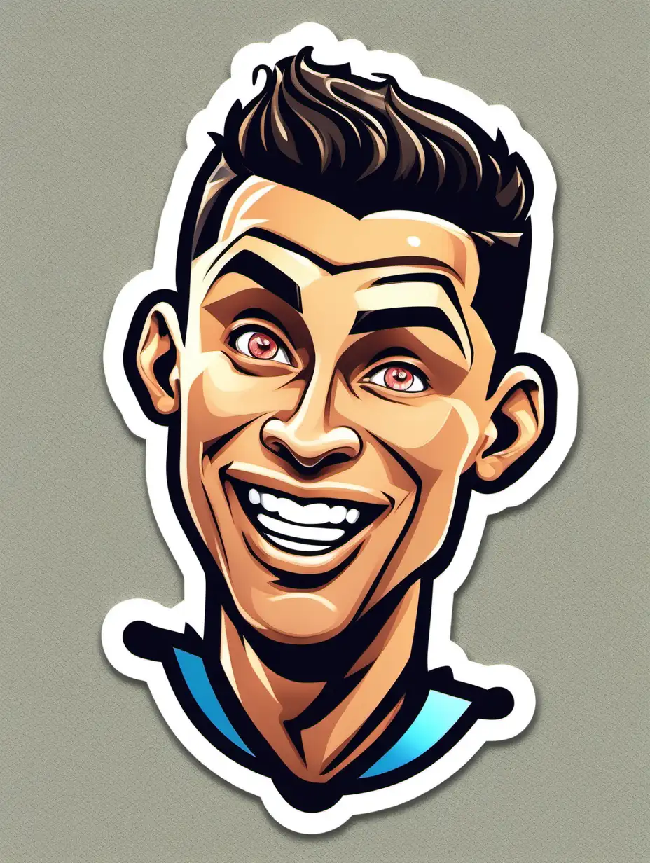 Cristiano Ronaldos Dynamic Suii Celebration in Cartoon Sticker Style