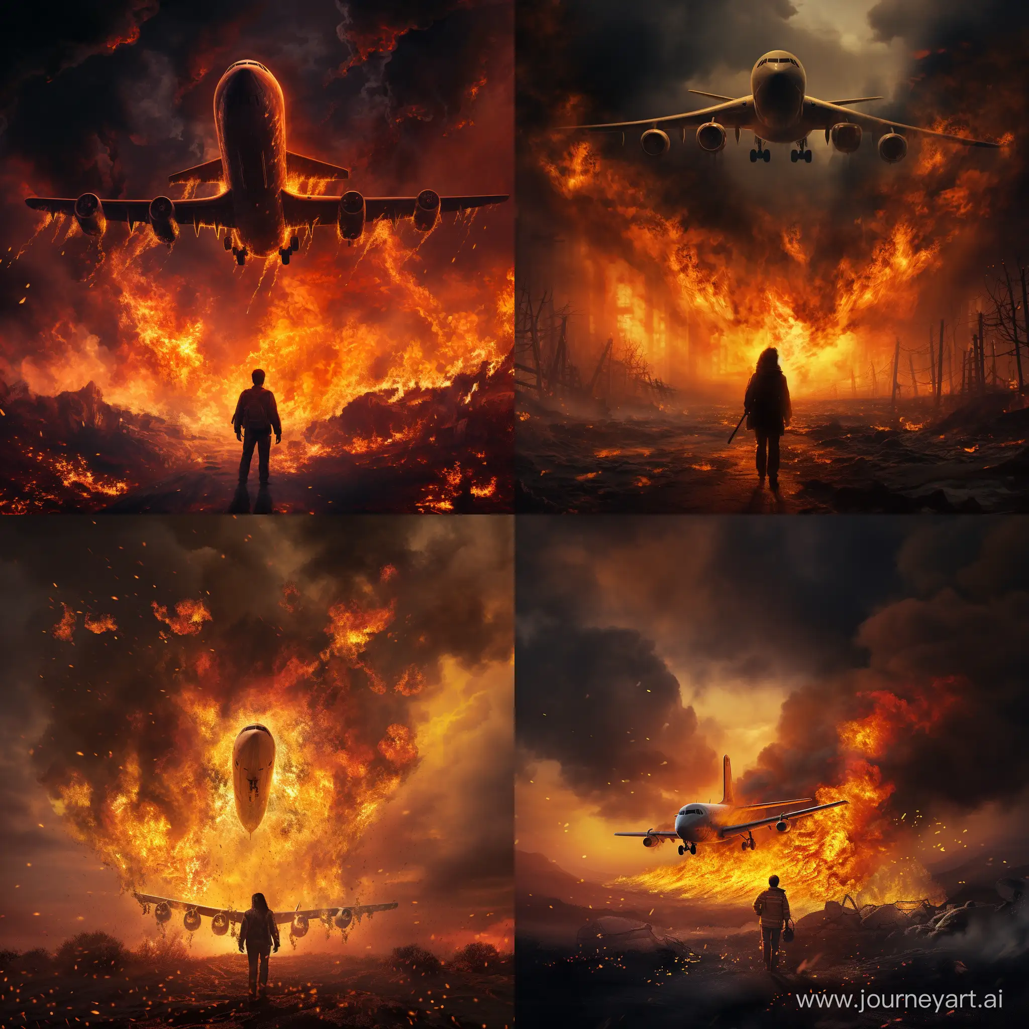 Dramatic-Aerial-Rescue-Person-Soaring-Amidst-Plane-Inferno