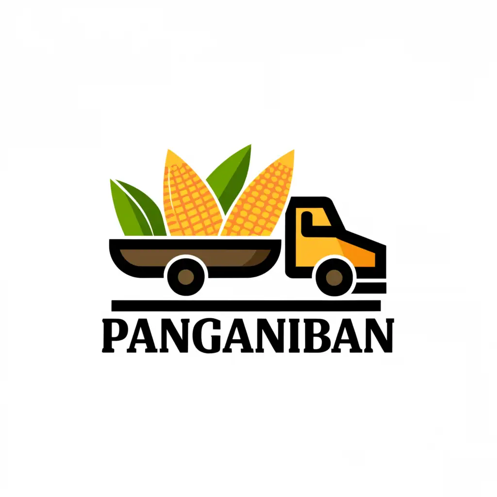 a logo design,with the text "JMP Panganiban", main symbol:truck with a corn and banana crops,complex,be used in Technology industry,clear background