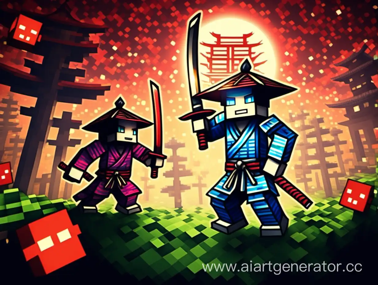 MinecraftStyle-Samurai-Harnessing-Yokai-Power