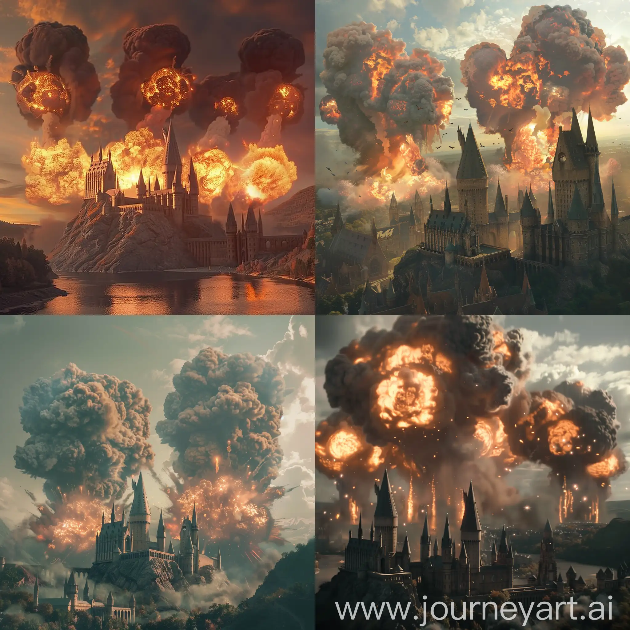 hogwarts multiple ginormous nuclear blasts