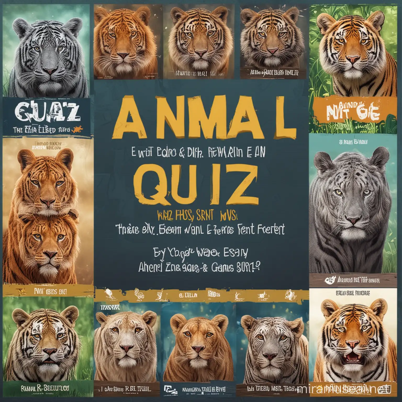 animal trivia/quiz poster banner for an game event