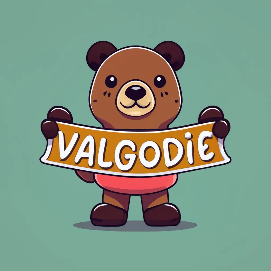 logo, a plushie, with the text "VALGOODIE", typography, be used in Retail industry