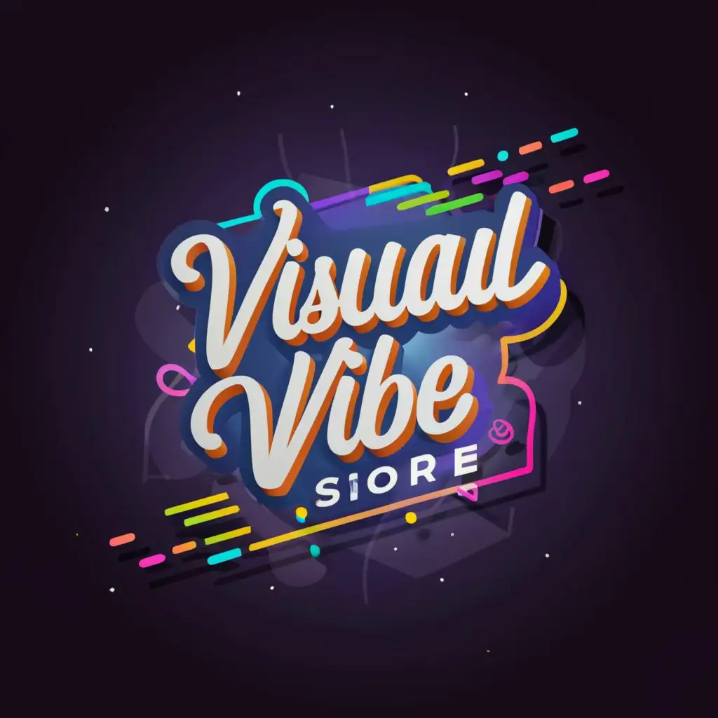 logo, logo making 3d, with the text "Visual Vibe store", typography