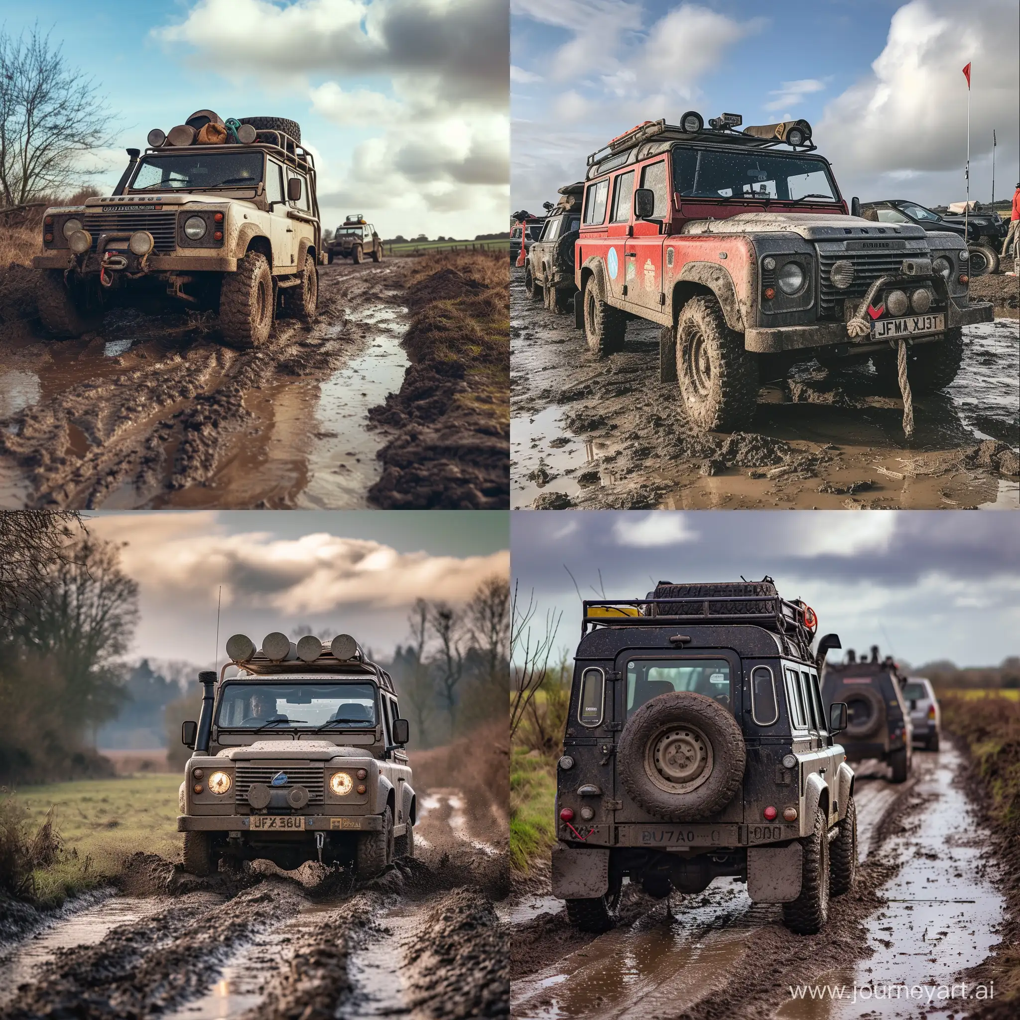 beatle with 4x4 equipment on mud