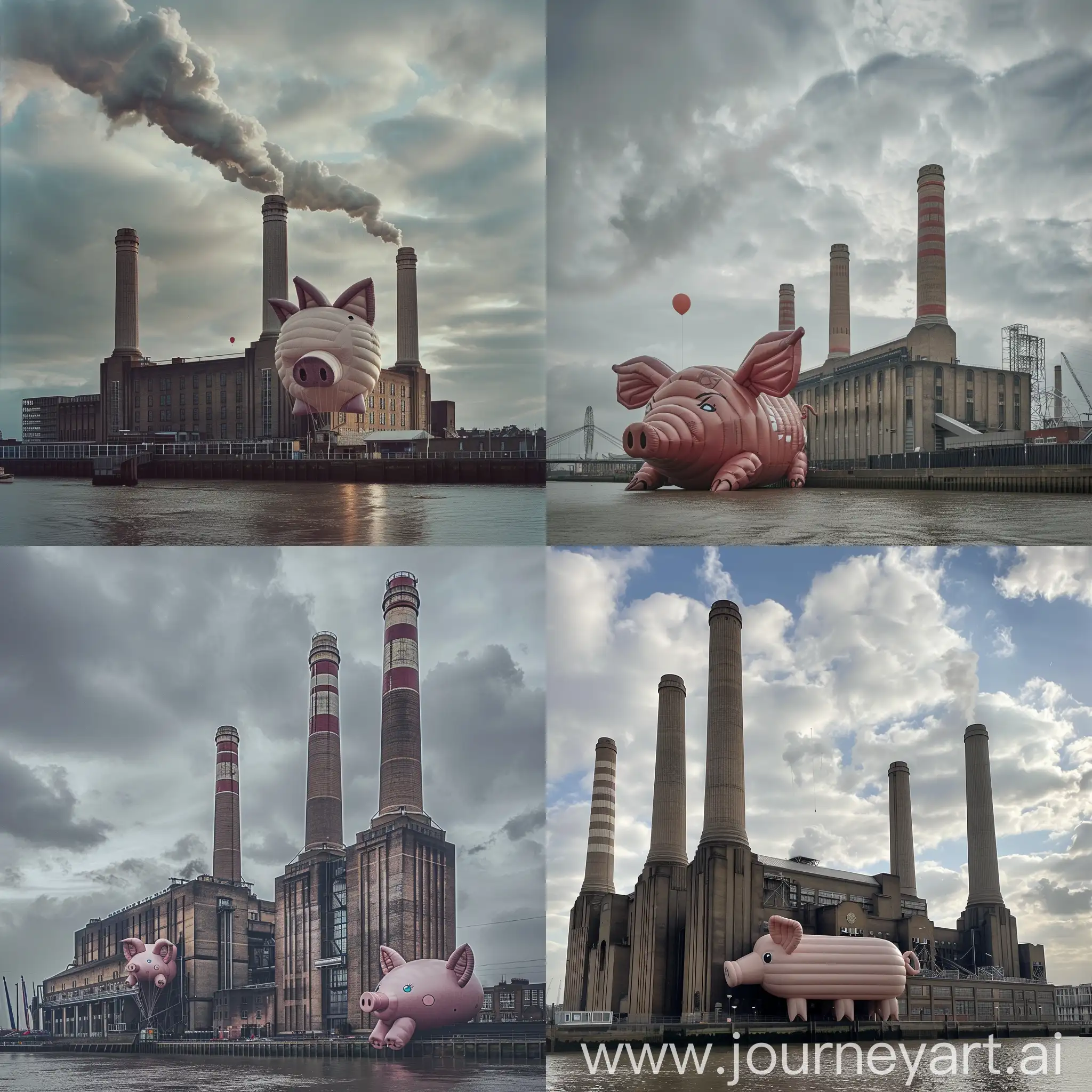 Iconic-Battersea-Power-Station-with-Inflatable-Pig-Balloon