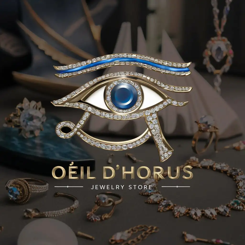 Elegant Eye of Horus Jewelry Logo Design