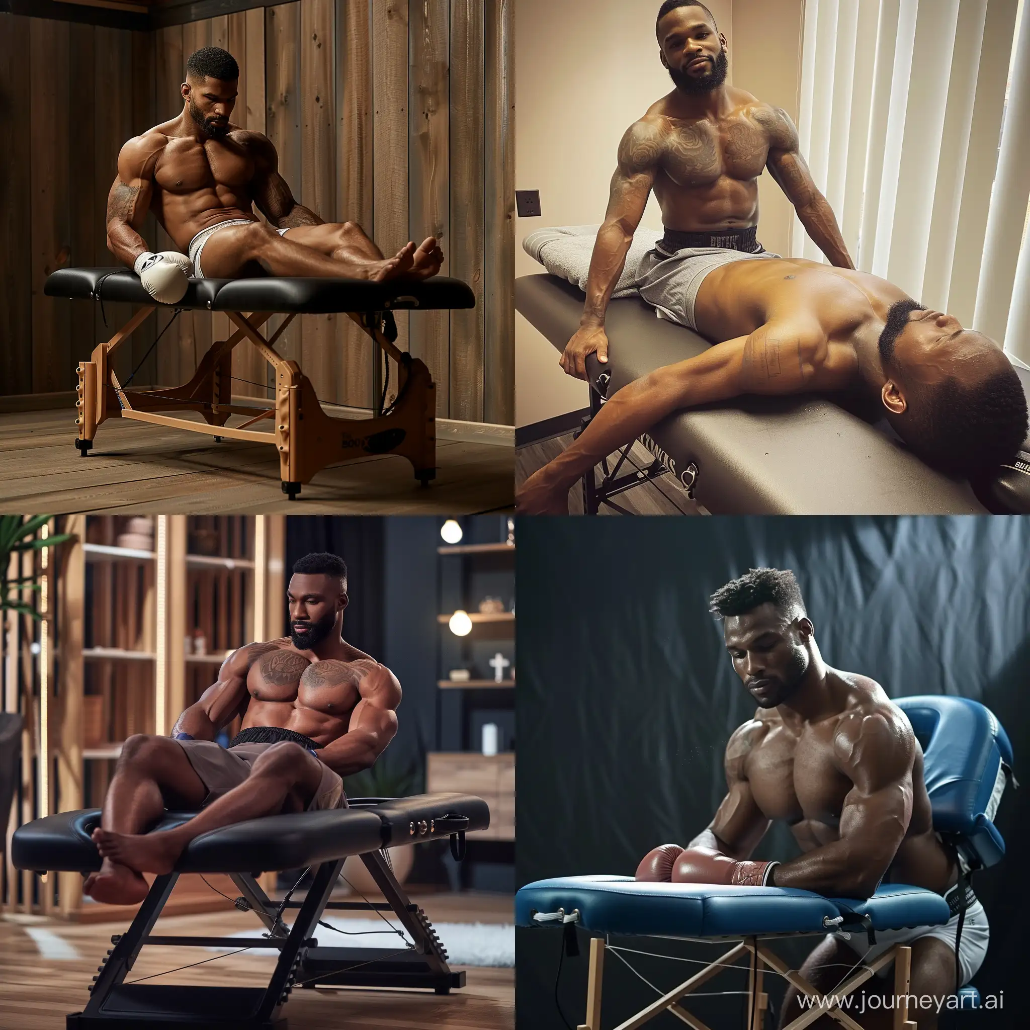 Athletic-Man-Receiving-Massage-Therapy-in-Boxers