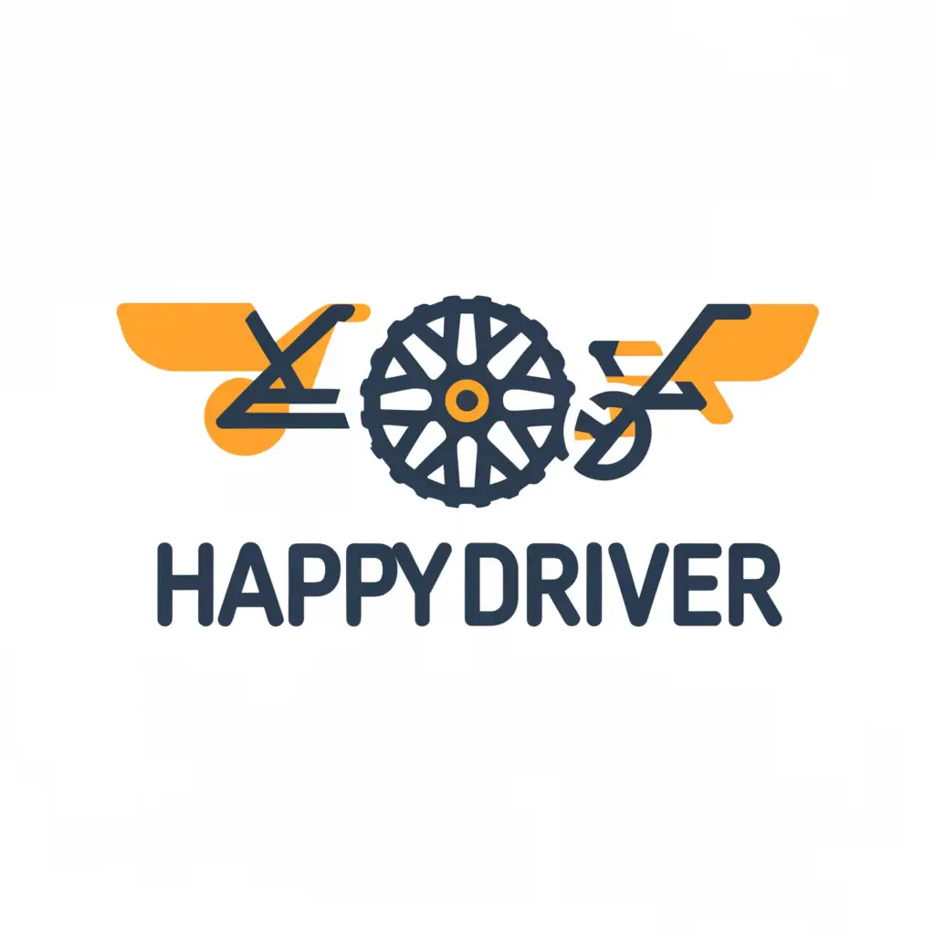 LOGO-Design-For-Happy-Driver-Dynamic-Wheel-Incorporating-Bike-and-Car-Elements-on-a-Clear-Background