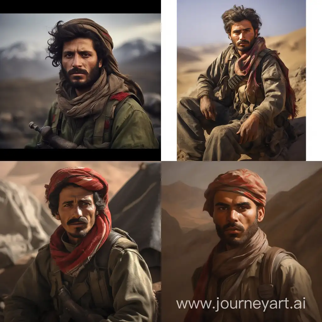 Афганистан,революционер,реалистичное фото, Peshmerga, красная армия, советская армия, коммунист, одна персона