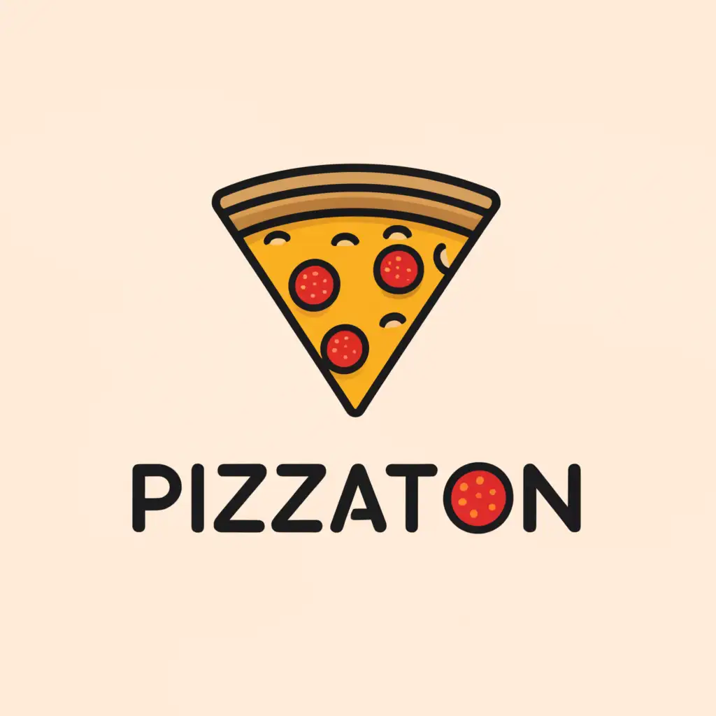 LOGO-Design-for-Pizza-Ton-Minimalistic-Pizza-Symbol-for-Home-Family-Industry