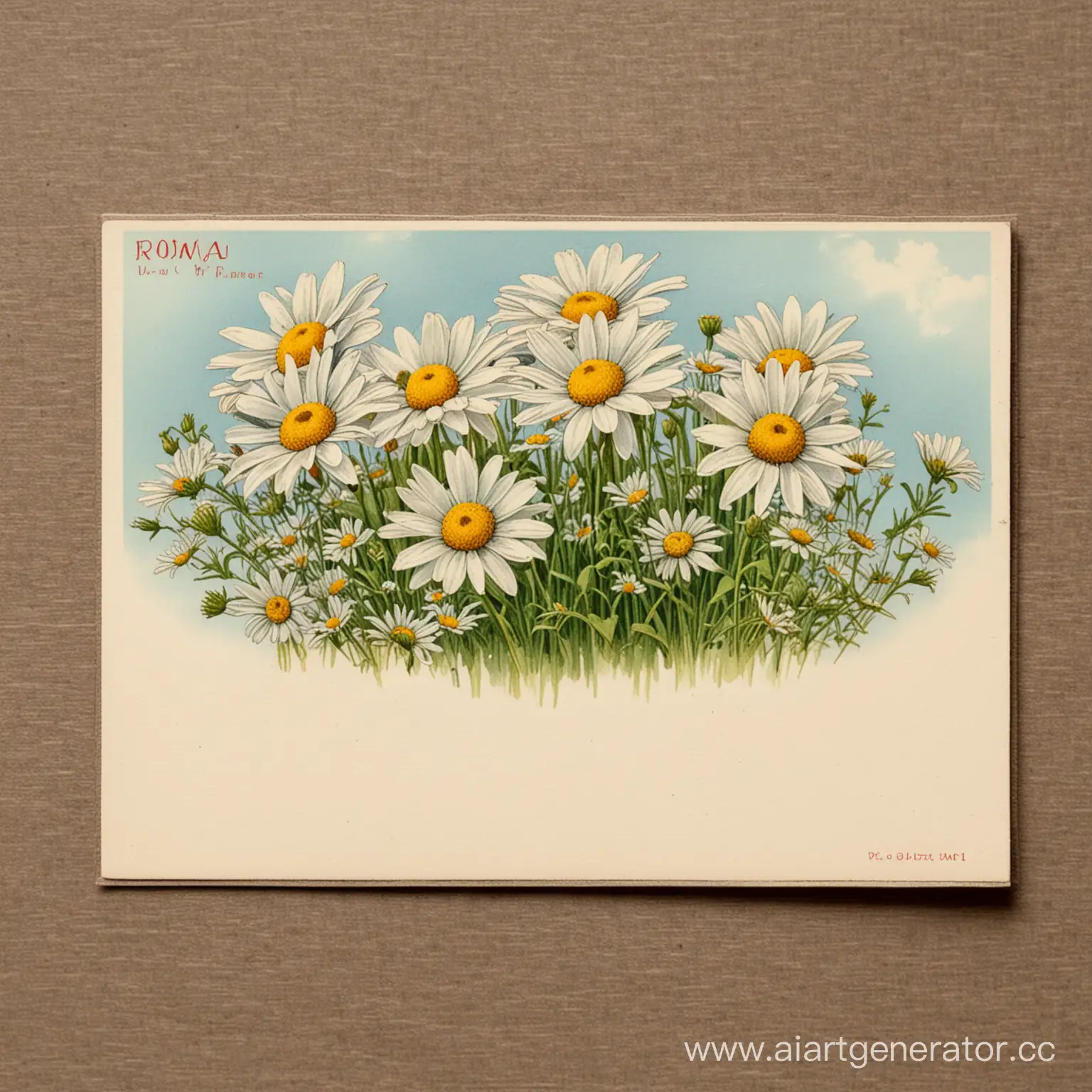 Roma-Birthday-Celebration-Postcard-with-Daisies