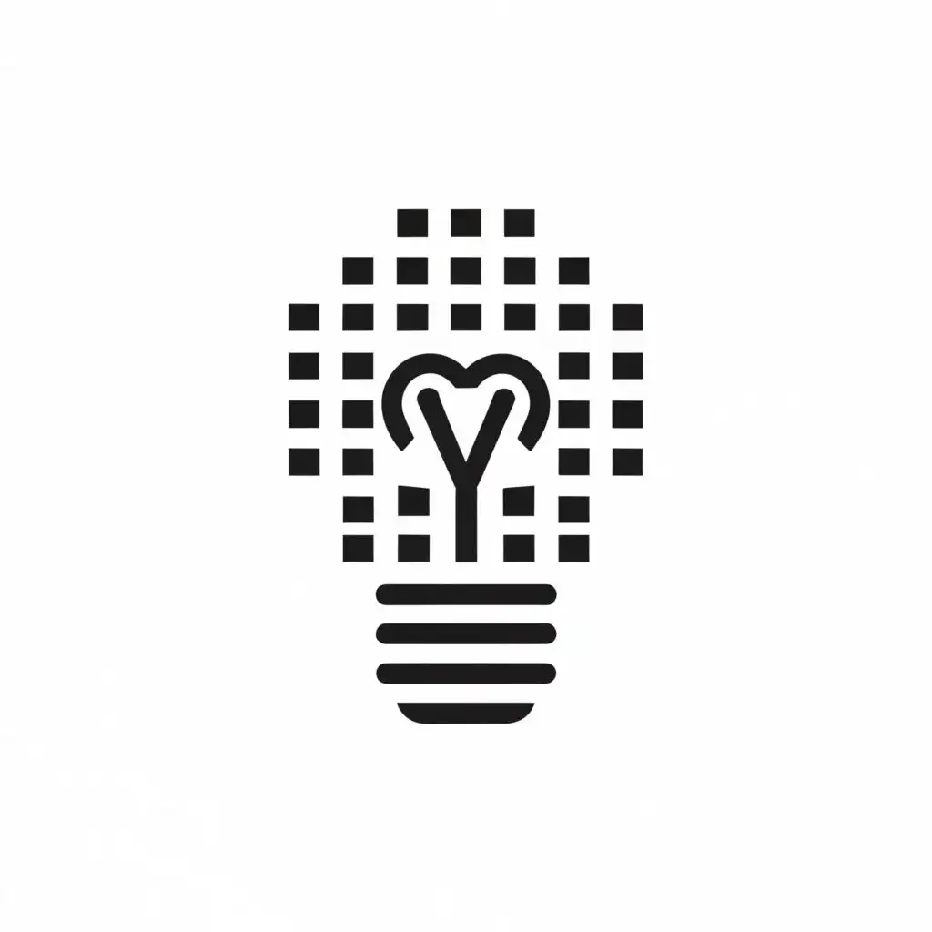 logo, QR code, with the text "Lightbulb", typography