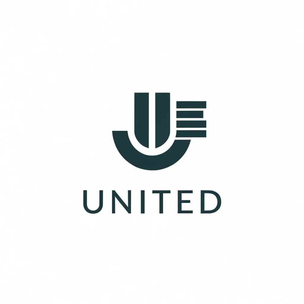 a logo design,with the text "United", main symbol:U,Minimalistic,be used in Legal industry,clear background