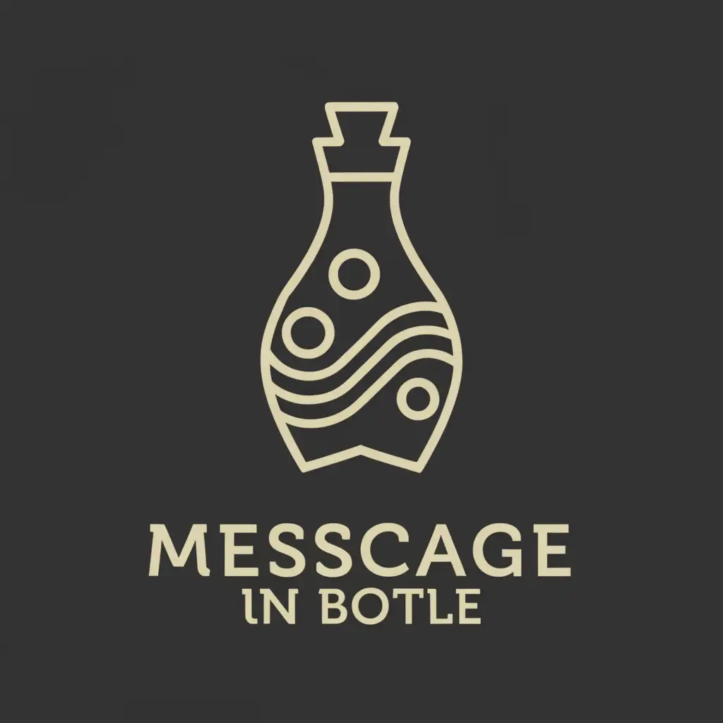 a logo design,with the text '-', main symbol:A message in a bottle,Minimalistic,clear background