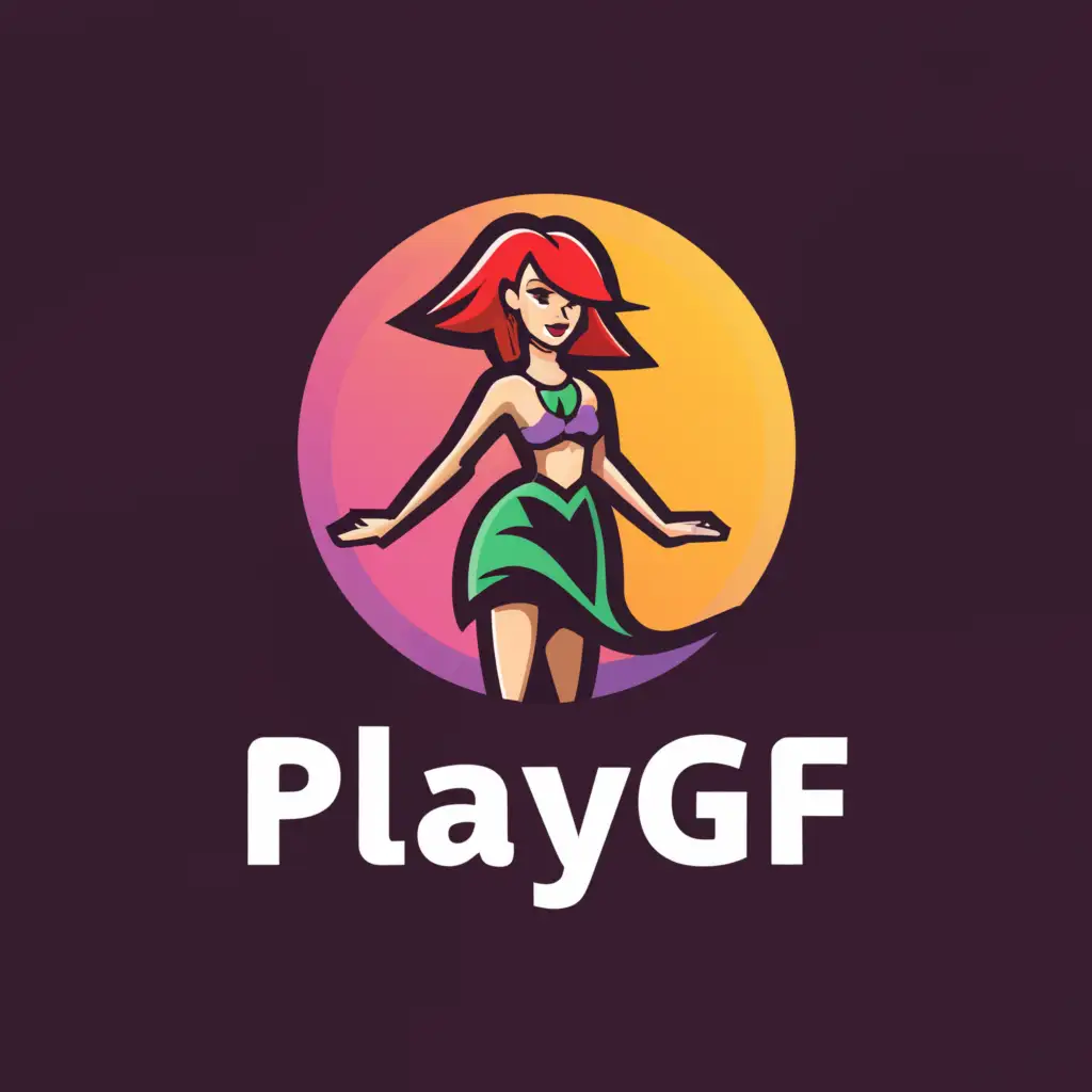 LOGO-Design-For-PlayGF-Flirty-and-Fun-with-a-Short-Skirt-Cam-Girl