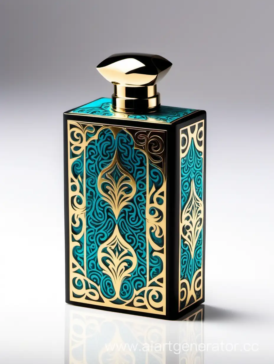 Luxurious-Turquoise-and-Gold-Perfume-Box-with-Arabesque-Pattern