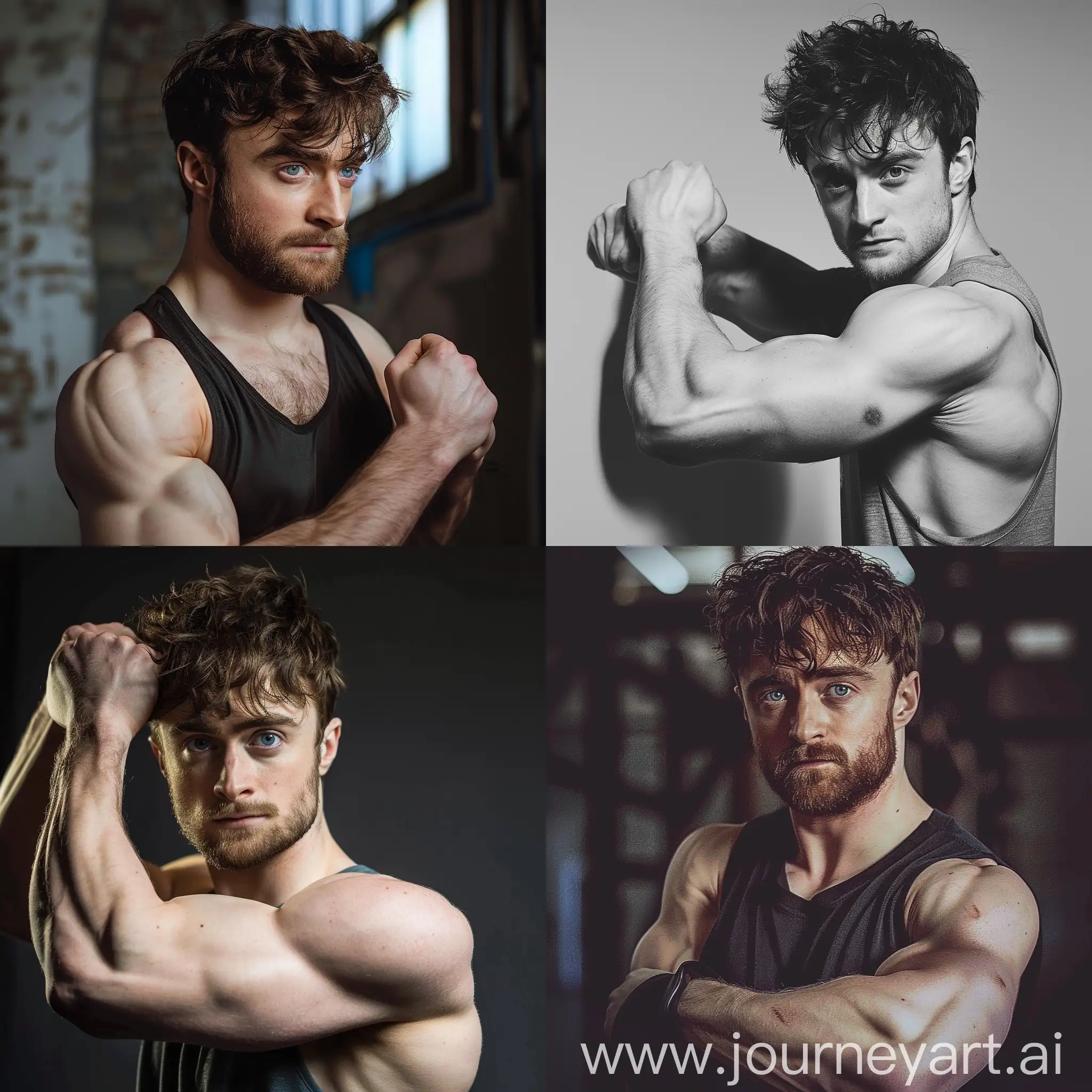 Daniel radcliffe with muscular biceps