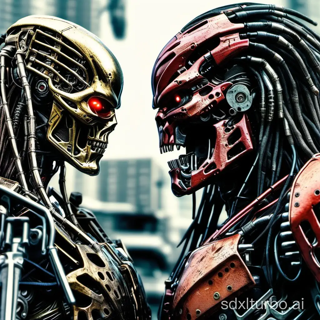 terminator vs predator close up battle