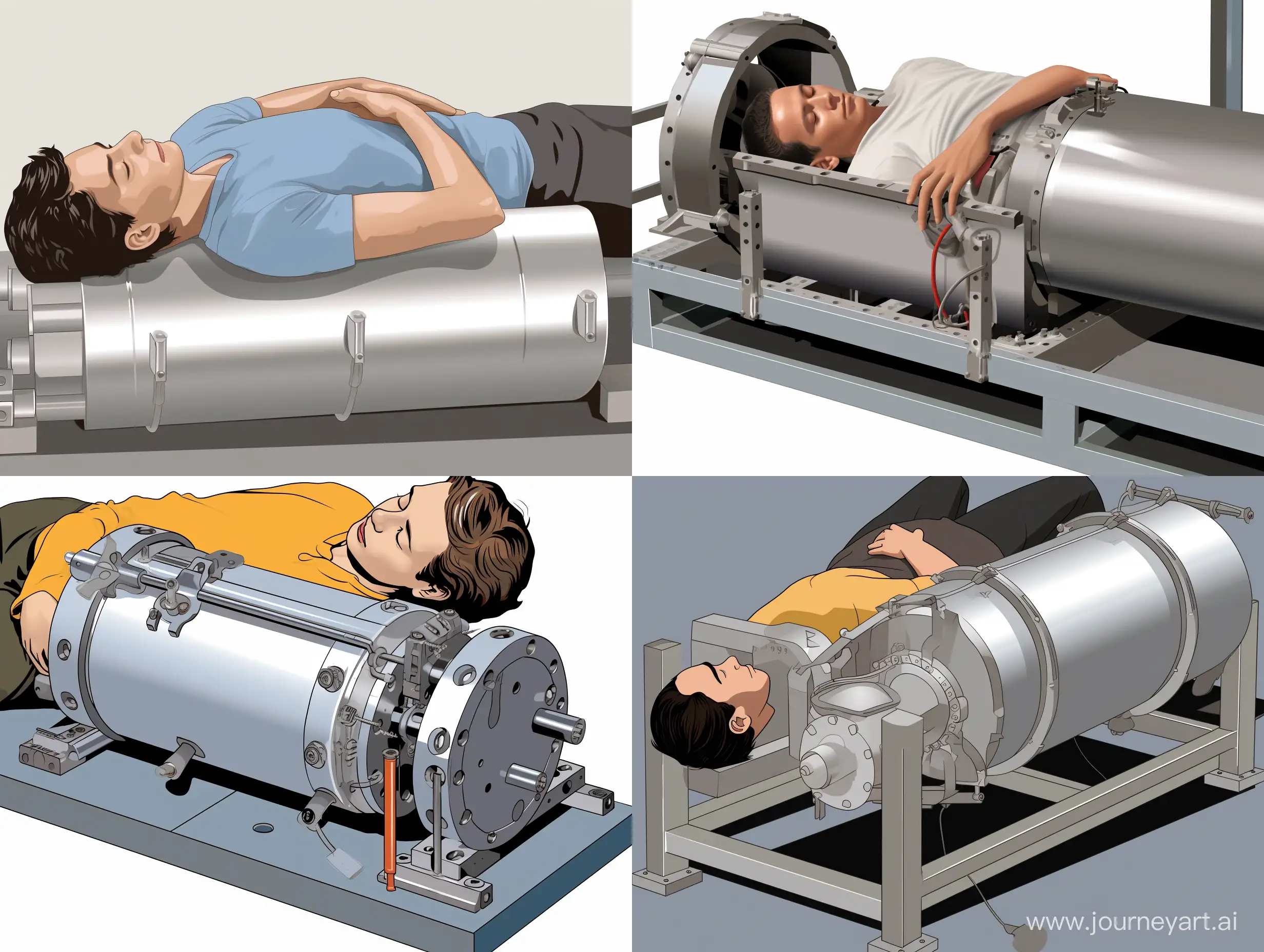 Relaxing-in-a-Raw-Style-Aluminum-Cylinder-with-Open-Top