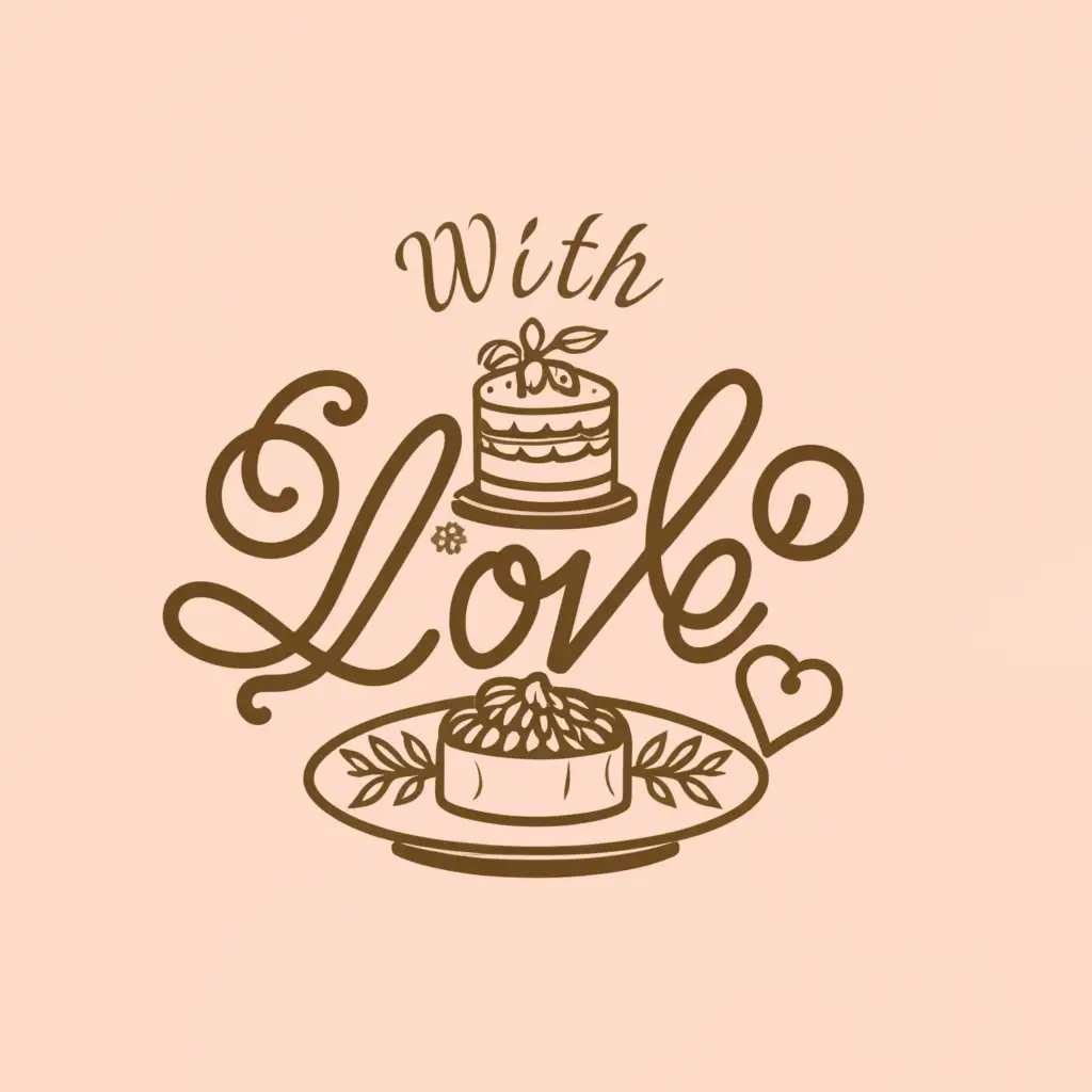 a logo design,with the text "With love", main symbol:Cake,Moderate,be used in Restaurant industry,clear background